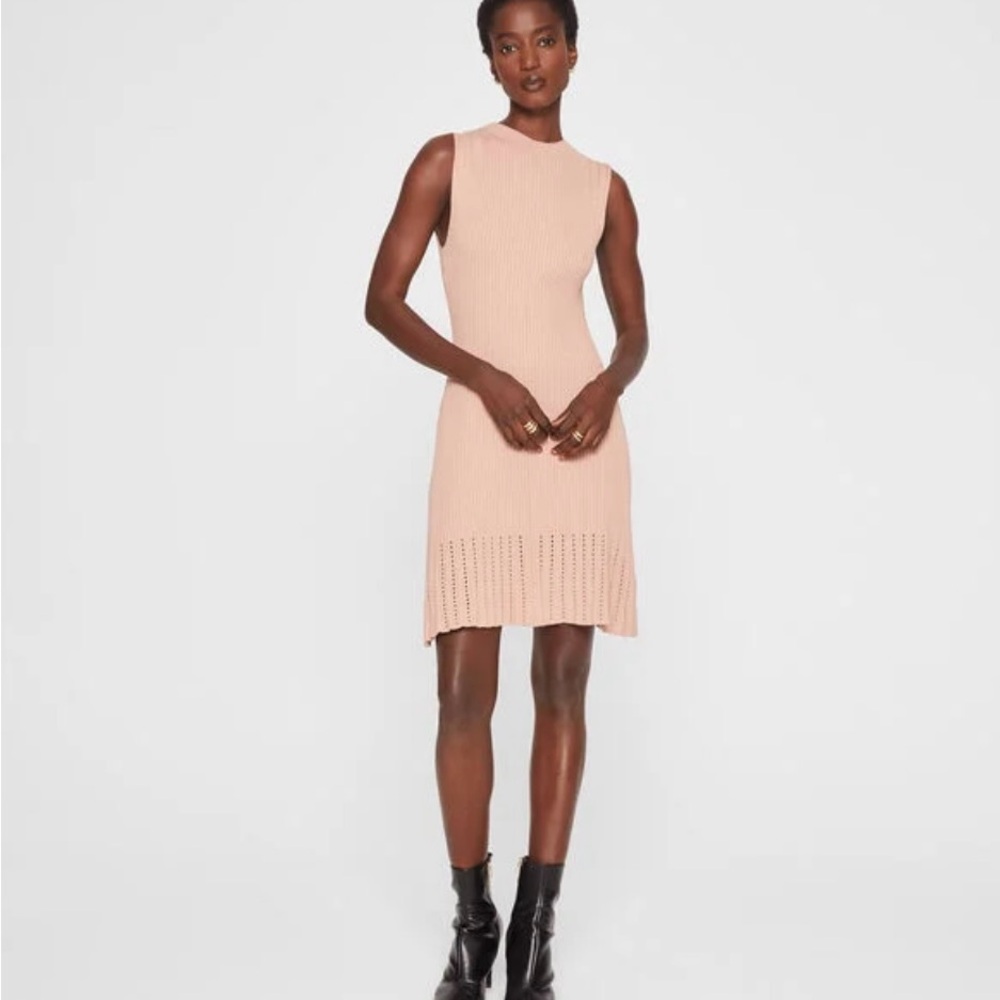 Club Monaco Sleeveless Ribbed Pointelle Dress | Size M | NWOT | Retail $229